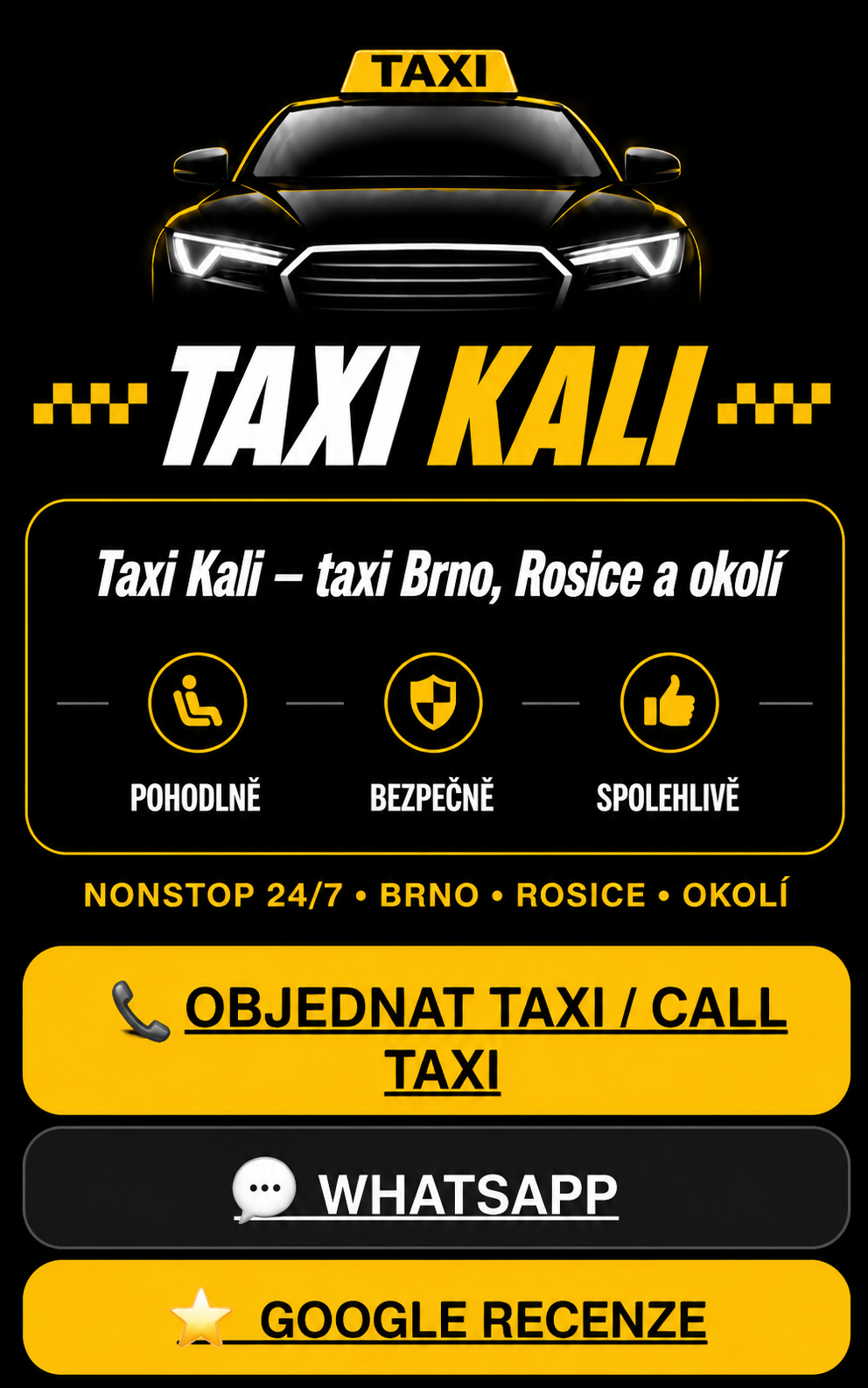 Taxi Kali – vršek webu